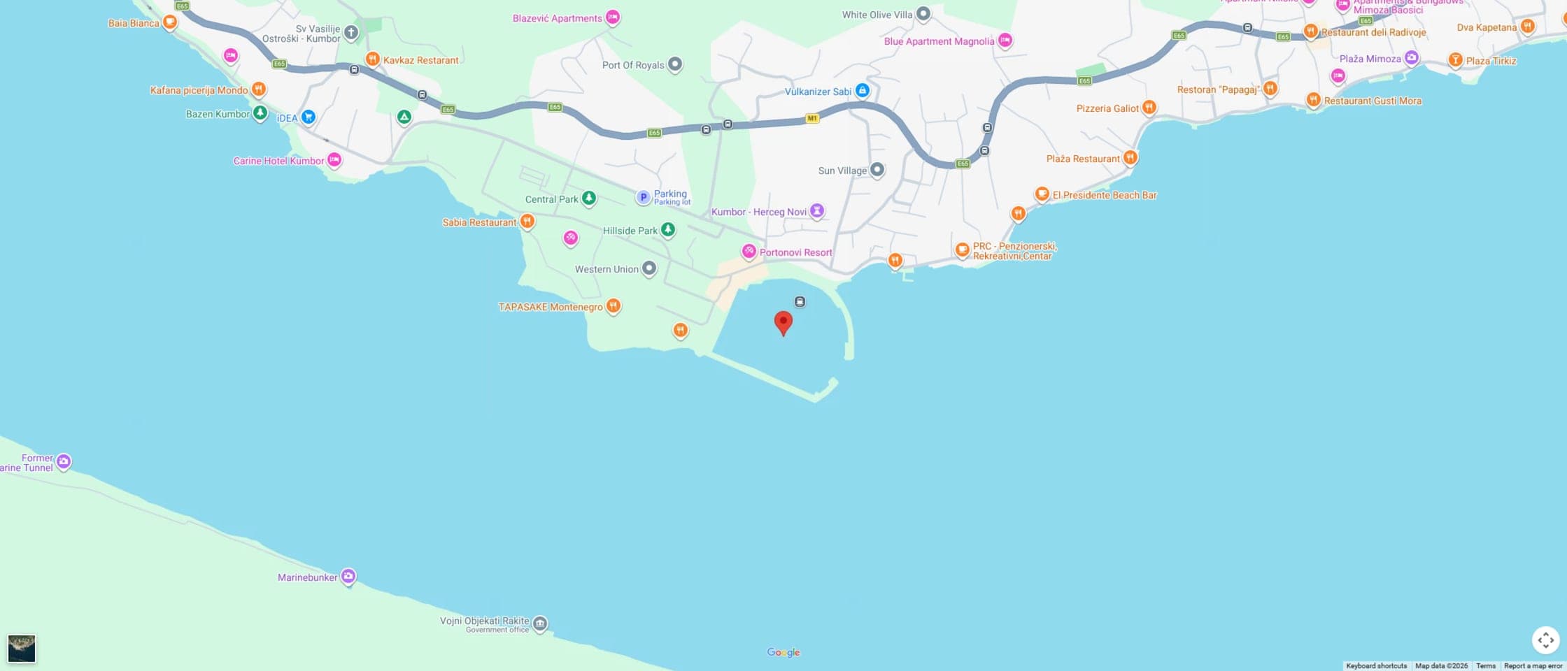Map showing the location of Aurea Yachting in Herceg Novi